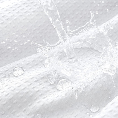Waffle Weave Water Resistant Shower Curtain - White