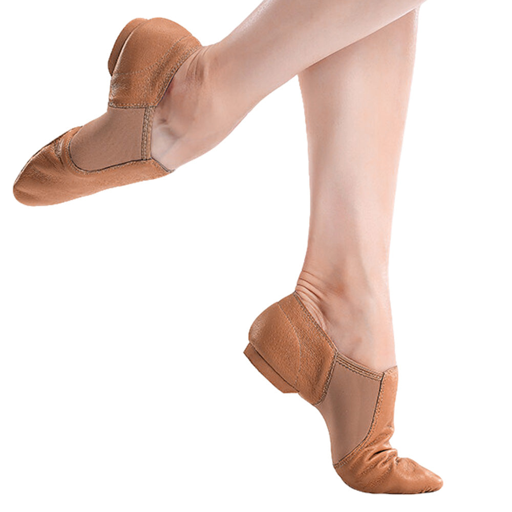 Leather Dance Shoes with Slip Resistant Sole - Brown