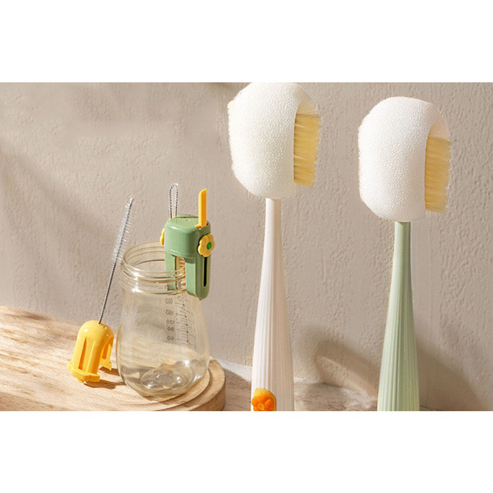 5-in-1 Multifunctional Cup Brush Water Bottle Cleaner for Thermos Mugs Bottles-Green