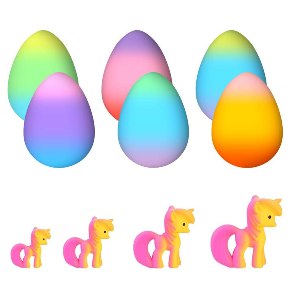 6PCS Unicorn Hatching Rainbow Eggs ¨C Magic Growing Toy Set for Kids