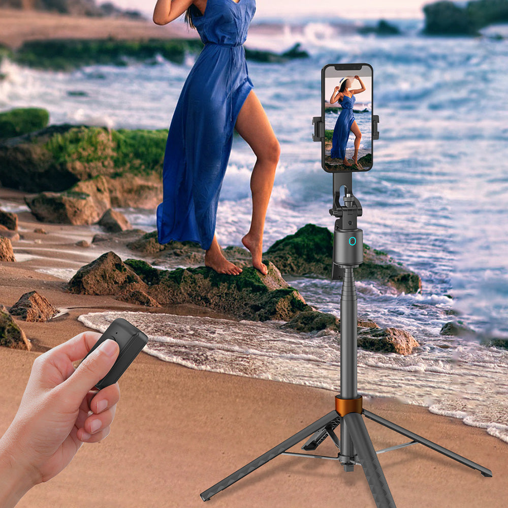AI Face Tracking Selfie Stick Tripod with Light