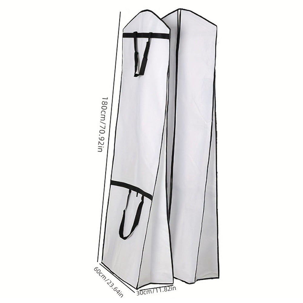 Portable Wedding Dress Garment Bag for Bridal Gowns and Cheongsam-White