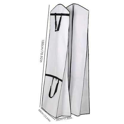 Portable Wedding Dress Garment Bag for Bridal Gowns and Cheongsam-White