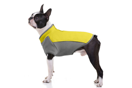 Winter Clothes Fleece Vest Dog Stretchy Sweater Warm Pullover Dog Jacket-Lemon Yellow