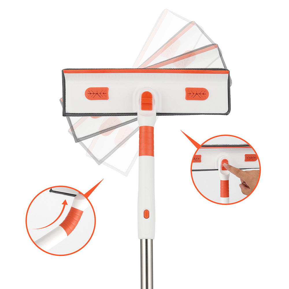 4-in-1 Rotatable Window Cleaning Kit with Extension Pole & Bendable Head