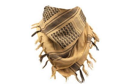 Military Shemagh Arab Tactical Desert Keffiyeh Thickened Scarf Wrap for Men-Brown