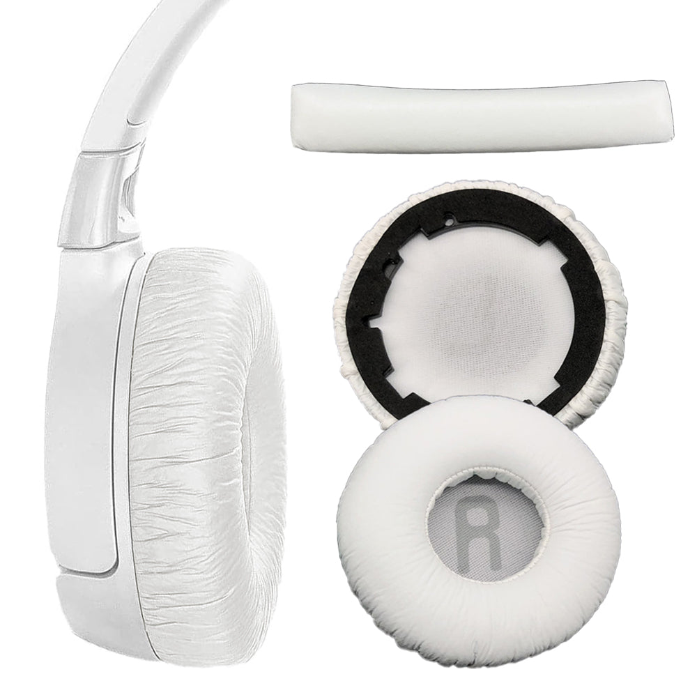 Headworn Heaphone Protector Set Ear Pads Cushion and Headband for JBL Tune600BT T520BT T510BT T500BT T450BT White