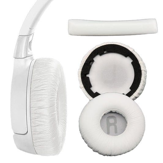 Headworn Heaphone Protector Set Ear Pads Cushion and Headband for JBL Tune600BT T520BT T510BT T500BT T450BT White