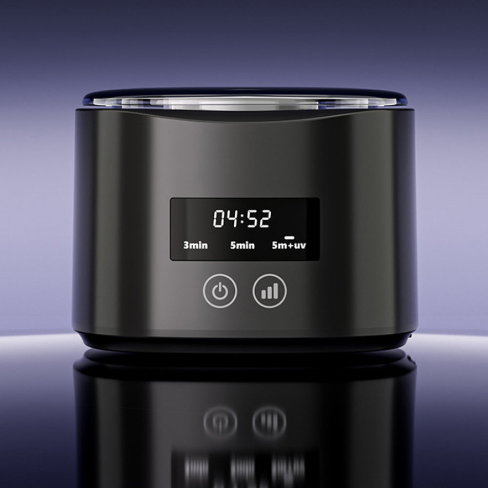 Ultrasonic Retainer Cleaner Machine Dental Cleaning Pod Mouth Guard Cleaning Machine-Black