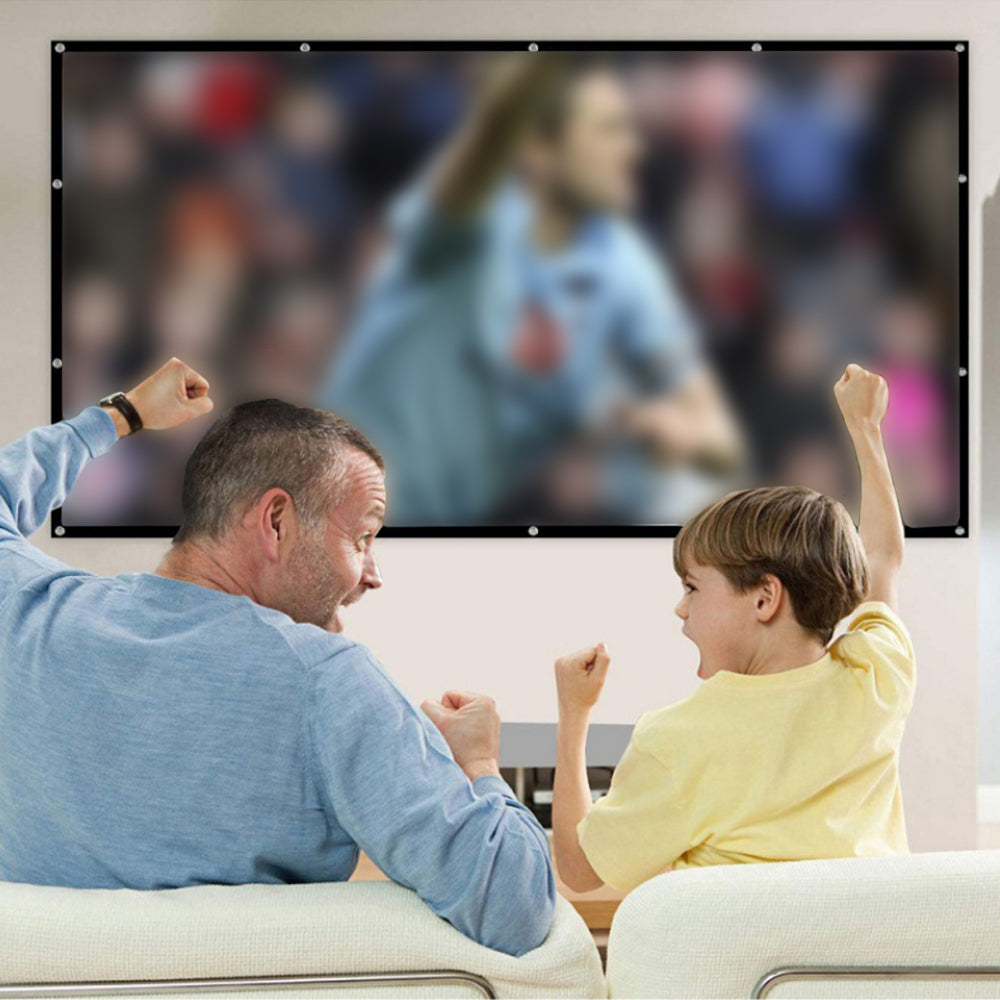 120 inch Projector Screen Cloth Foldable 16:9 HD Hanging Movie Screen for Home Outdoor