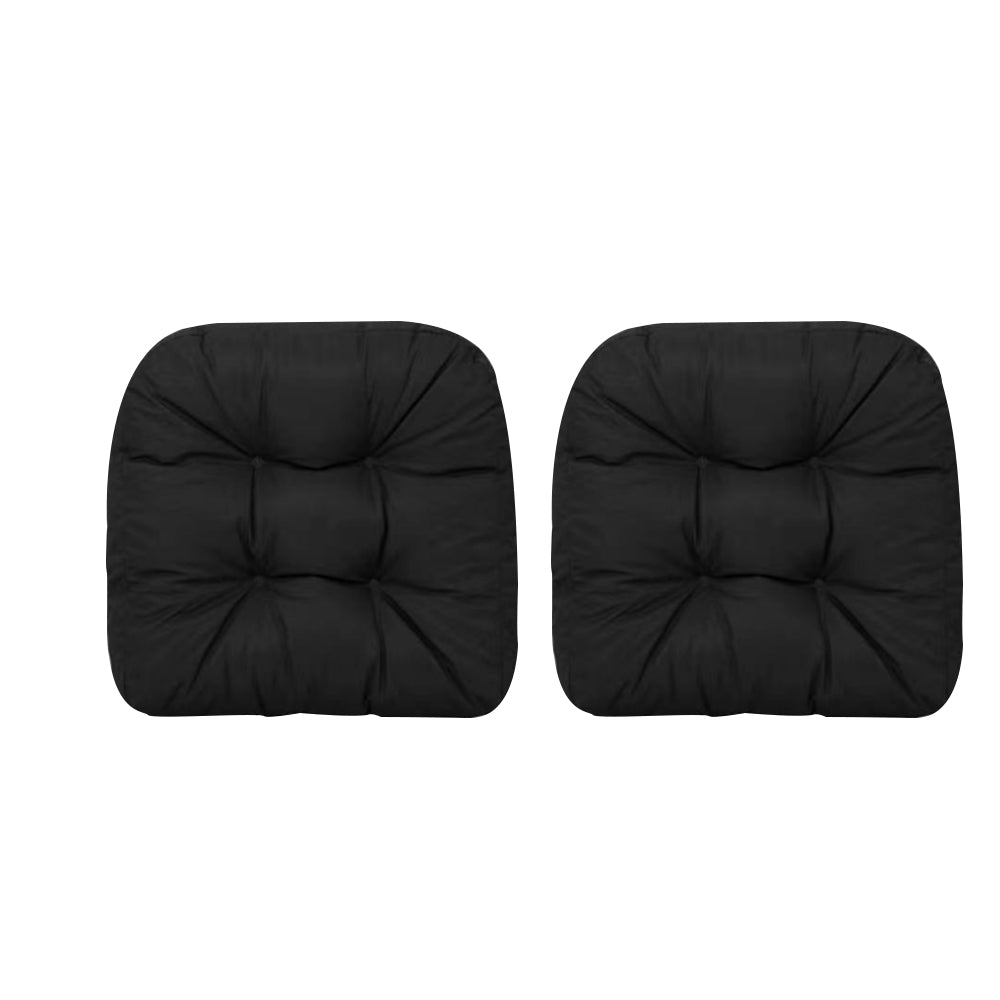 2Pcs Dining Chair Cushions Office Chair Seat Pad Backrest Pad Black