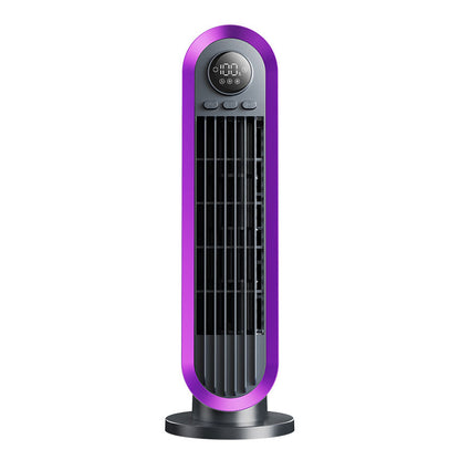 3-Speed Adjustable Oscillation Fan Bladeless Digital Display Desk Fan with Timer Setting Purple