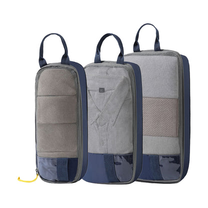 3-Piece Compression Packing Storage Bag Set Travel Accessories Packing Organizers Travel Carry Bags Household Storage Dark Blue