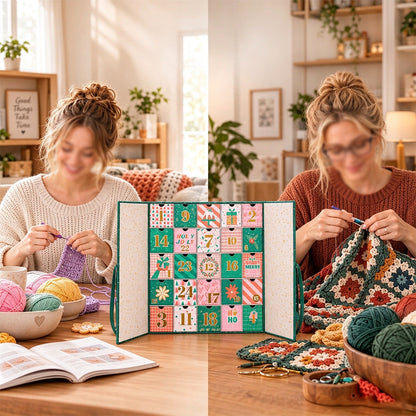 Crochet Yarn Christmas Advent Calendar 25 Days of Yarn and Crafting Surprises - Pink