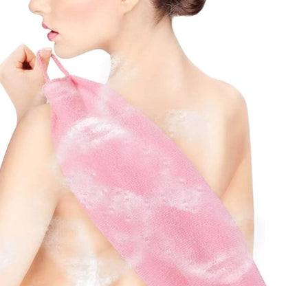 Exfoliating Shower Bath Gloves Back Scrubber Set for Body Face Dead Skin Removing Pink