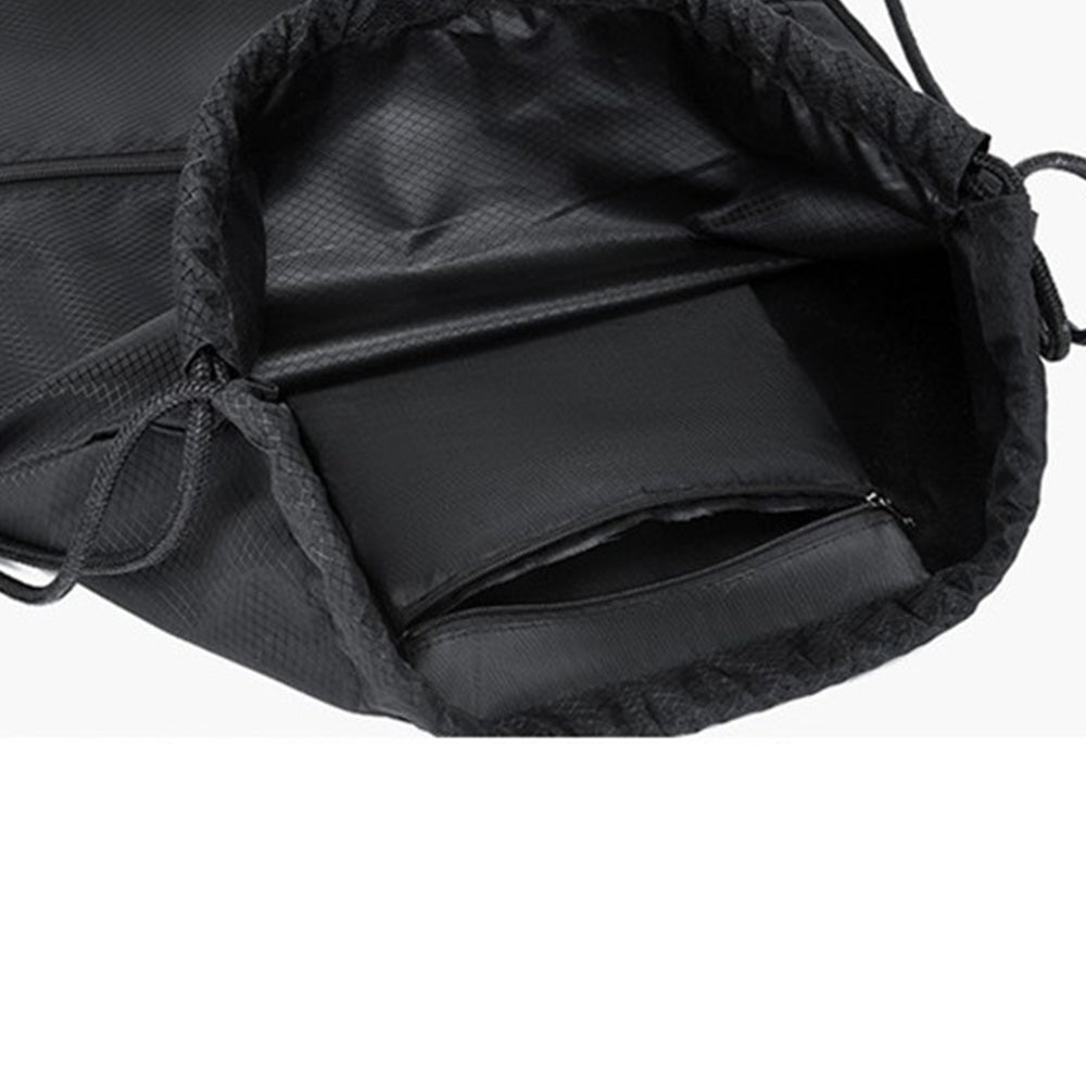 Drawstring Backpack Bag Portable Gym Backpack - Black