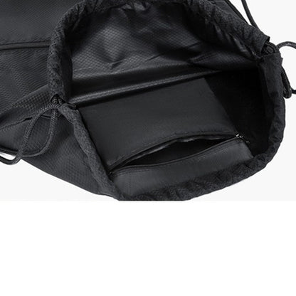 Drawstring Backpack Bag Portable Gym Backpack - Black
