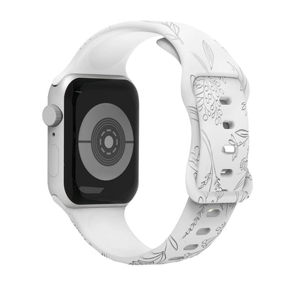 For Apple Watch Dandelion Floral Watch Band Replacement Strap White