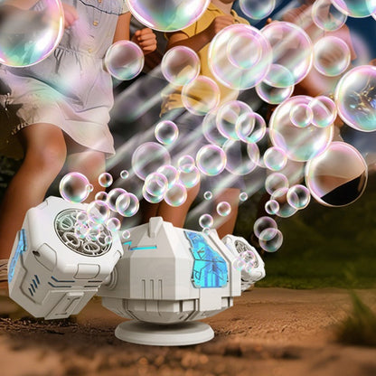 Rechargeable Bubble Machine with RGB Lights - White