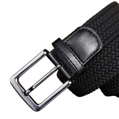 Elastic Braided Stretch Belt for Golf Pants Casual Shorts Jeans-Black