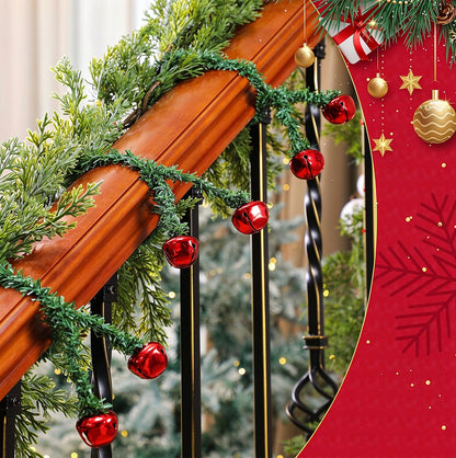 25 Christmas Wreath Twist Ties with Bells for Garland and Railings - Red