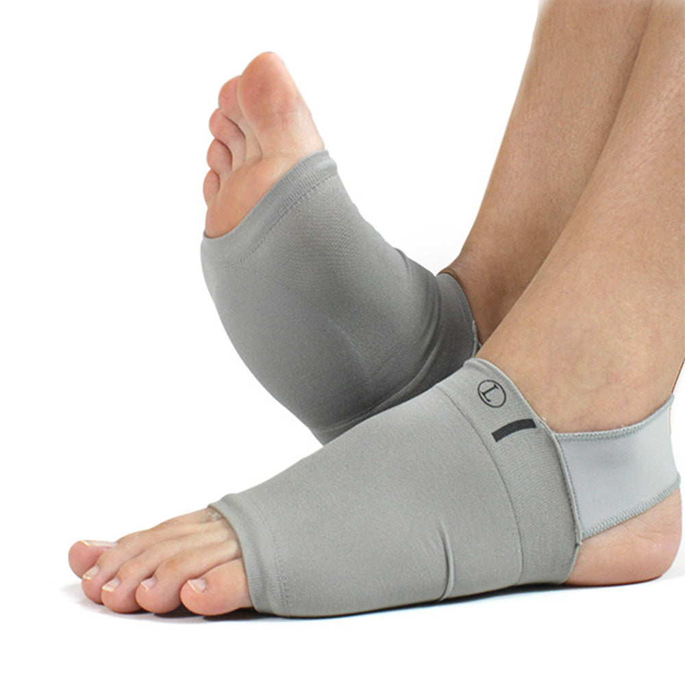 Arch Support Soft Pad Brace Sleeve Ankle Foot Wrap For Feet Flat-Grey