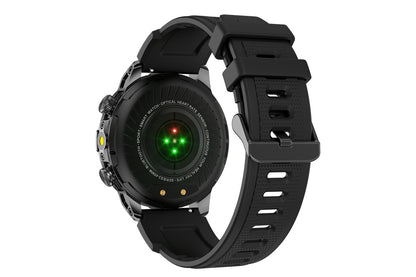 Smart Watch 1.43-Inch Fitness Watch with All Day Heart Rate Sleep Monitor Blood Oxygen Flashlight AI Voice Activity Tracker-Black