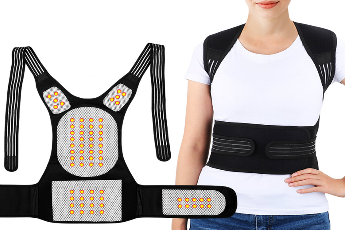 2Pcs  Self Heating Belt Lumbar Lower Back Support Brace For Therapy Pain Relief