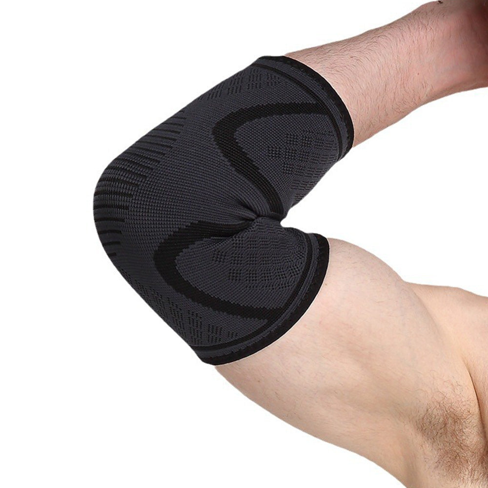 Pair of Elbow Compression Sleeve Elastic Arm Brace Support Wrap for Sports Black