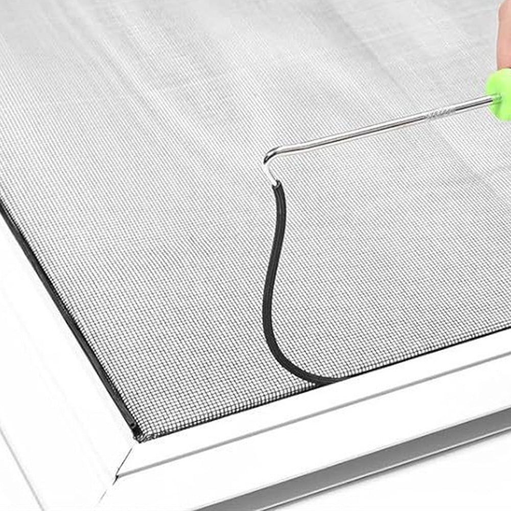 DIY Window Screen Repair Kit Fiberglass Mesh with Tools-Black