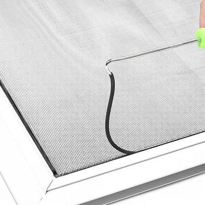DIY Window Screen Repair Kit Fiberglass Mesh with Tools-Black