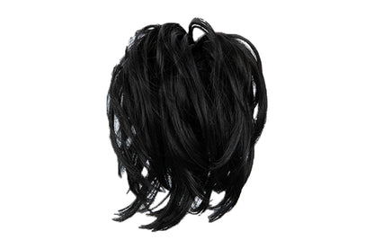 20CM High-Temperature Fiber Natural Messy Bun Scrunchy Thick Messy Bun Hair Piece-Jet Black