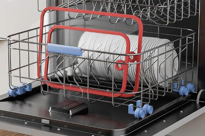 2Pcs Tempered Glass Cutting Board with Non-Slip Edges and Hanging Hole Dishwasher-security