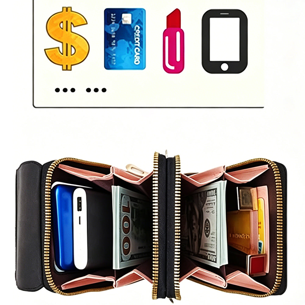 Touchscreen Crossbody Phone Bag Small Purse with Card Slots for Travel-Black