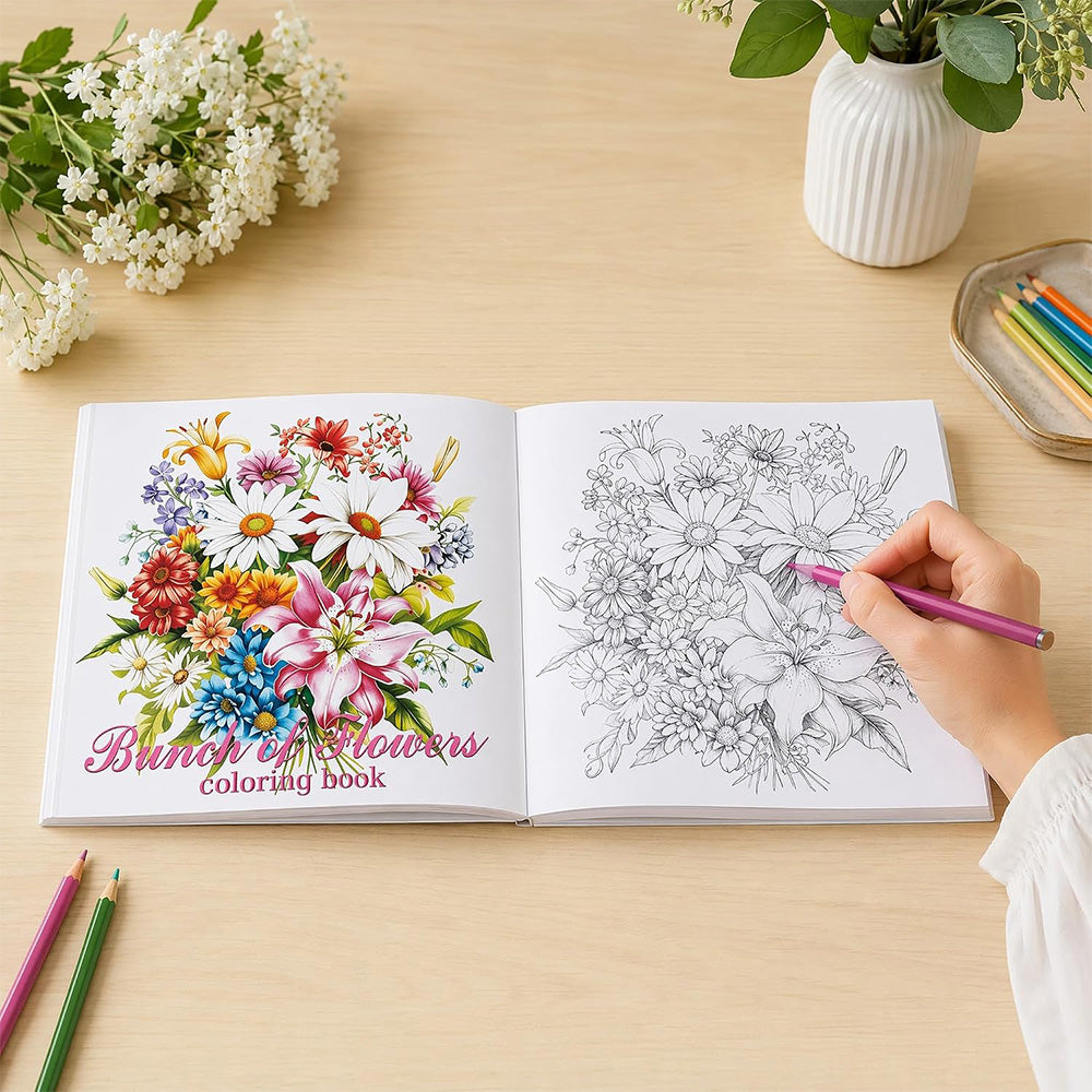 2 Adult Coloring Books with 24 Floral and 24 Butterfly Designs