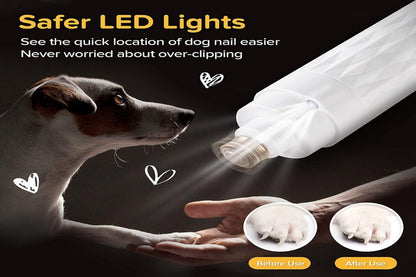 Cat and Dog Nail Grinder with LED Light Painless Paws Grooming Smoothing-Blue