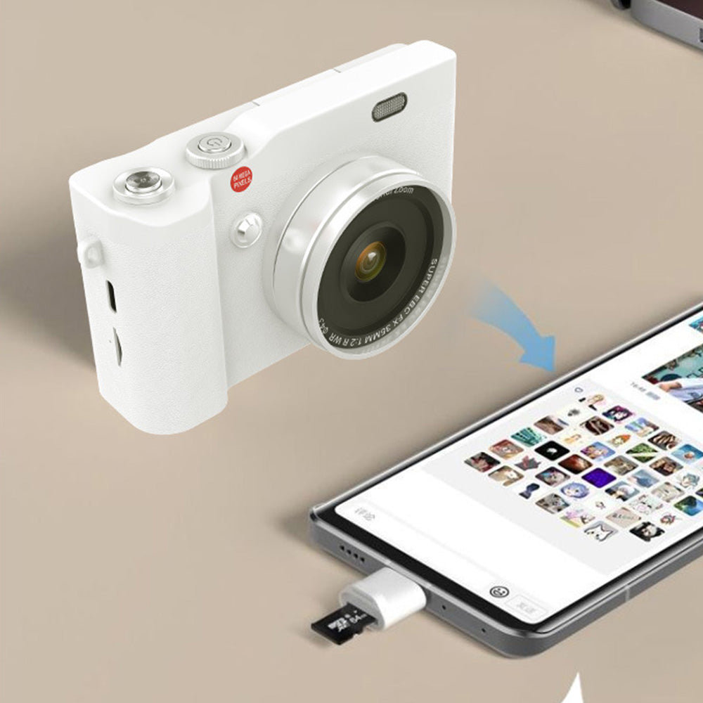 4K 64MP Vlogging Camera with Flip Screen & 16X Digital Zoom White