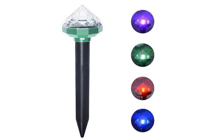2Pcs Mole Repellent Solar Powered with Auto LED Lights for Mice Snakes Moles