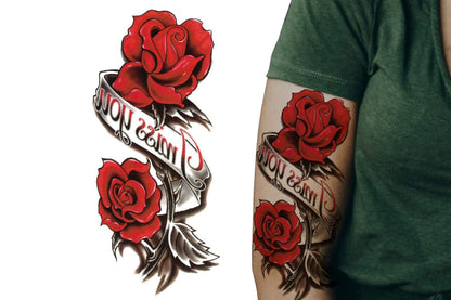 10Pcs Floral Waterproof Temporary Tattoo Stickers for Arms Body Art