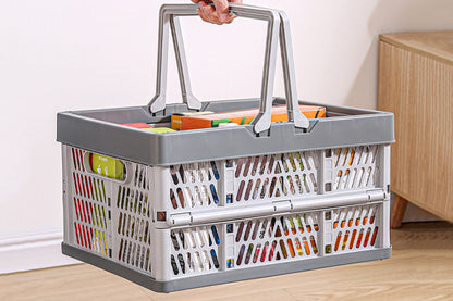 Portable Foldable Storage Basket-Grey