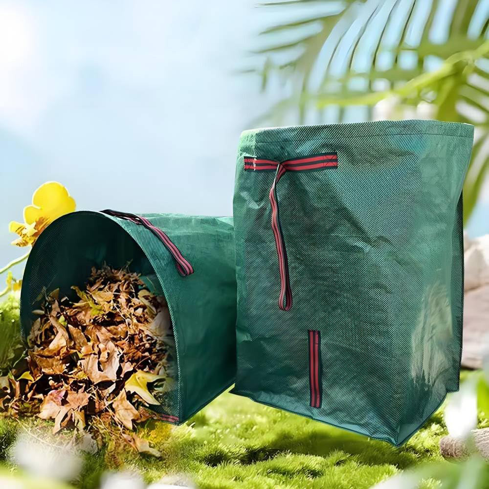 2 Pack 270L Garden Waste Bags with Gloves and Handles Foldable Yard Leaf Collection Collector