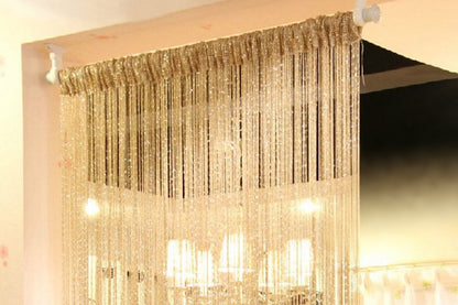 Shimmer Tassel String Door and Window Divider Curtain - Champagne