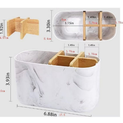 Toothbrush Holders for Bathrooms 5 Slots Bathroom Organizers and Storage-White