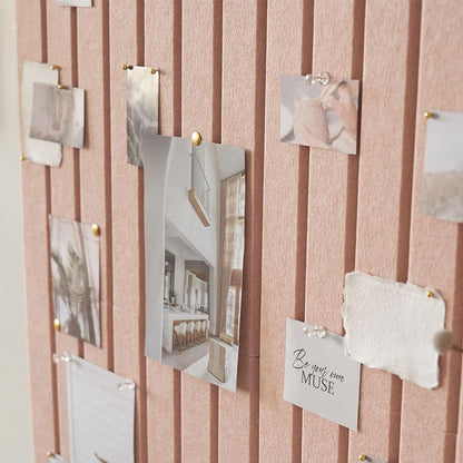 Large Arched Felt Bulletin Board with 30 Push Pins - Pink