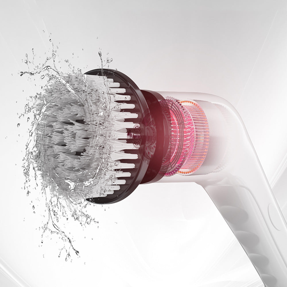 Cordless Electric Spin Scrubber Rechargeable Cleaning Brush with 7 Replaceable Brush Heads White