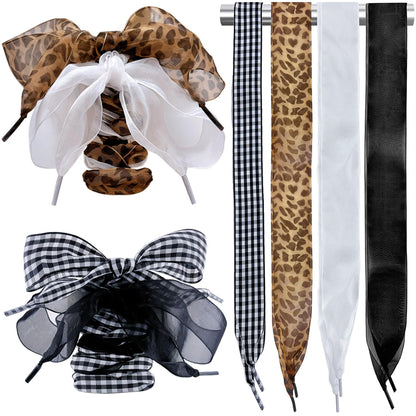 6 Pairs Wide Satin Ribbon Replacement Shoelaces