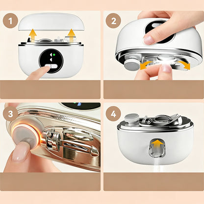 3-in-1 Electric Nail Trimmer Electric Nail Clippers for Seniors - White