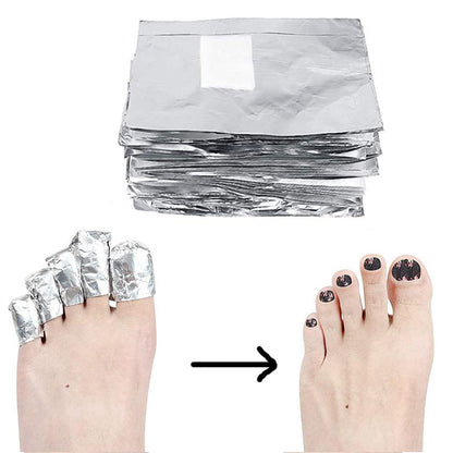 100Pcs Nail Polish Remover Gel Nail Foil Wraps Aluminium Soak Off Finger Nail Polish Removal Tools with Cotton Pad