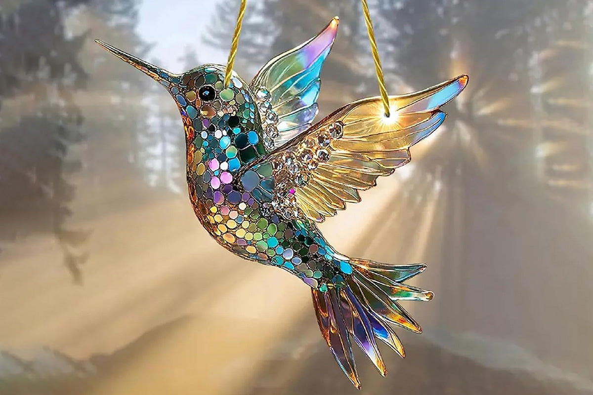 3Pcs Colorful Spirit Birds Sherum Spirit Birds Hanging Ornament Sun Catcher Stained Birds