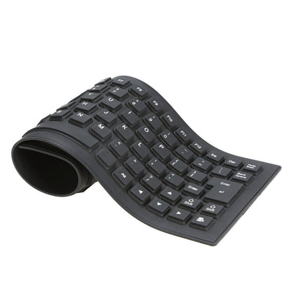 Waterproof Silicone Foldable Flexible Full Size USB Keyboard - 85-key